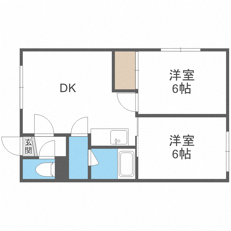 グランド-ル大栄(2DK/3階)の間取り写真