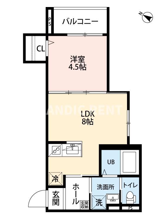 ROBOT HOME 渡辺通(1LDK/2階)の間取り写真