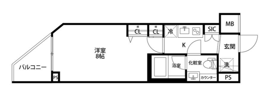 AZEST西落合II(1K/3階)の間取り写真