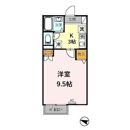 プレジール・クレスト(1K/1階)の間取り写真