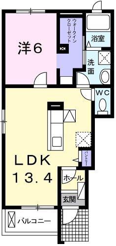 フリシュ・M II(1LDK/1階)の間取り写真