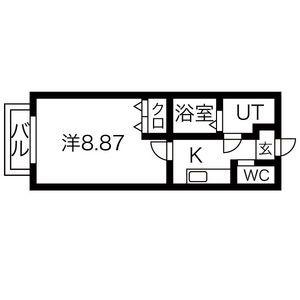 シンセーロ光(1K/2階)の間取り写真