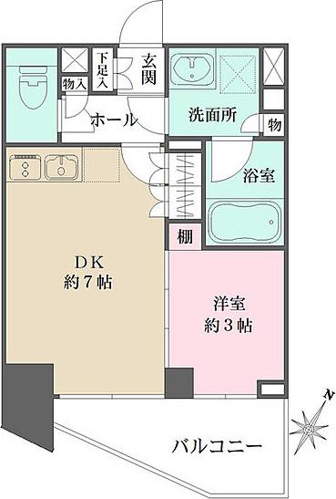 ミュプレ表参道(1DK/8階)の間取り写真