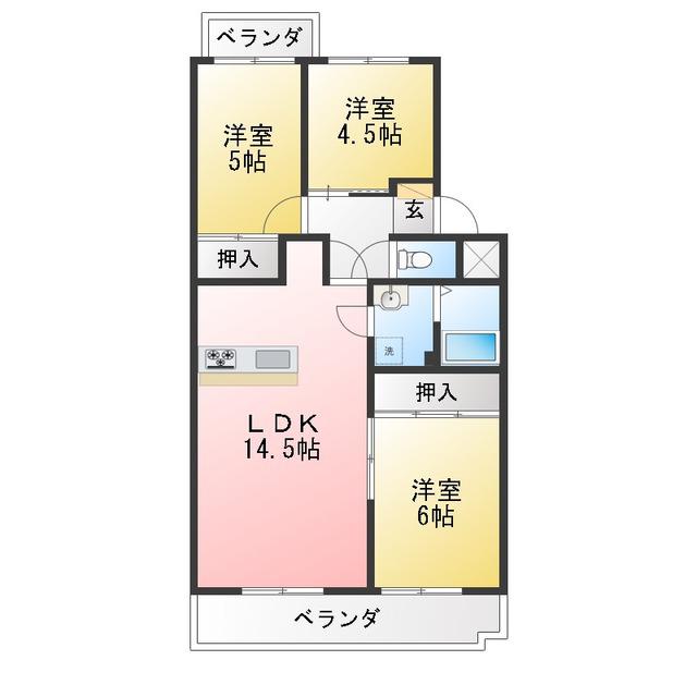 エスポワールTIマンション(3LDK/1階)の間取り写真