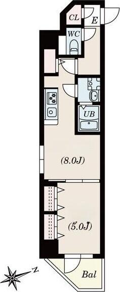 S-RESIDENCE神沢AFFORD(1LDK/1階)の間取り写真