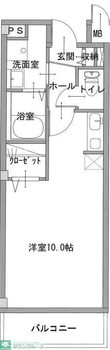 パルティーレ(ワンルーム/3階)の間取り写真