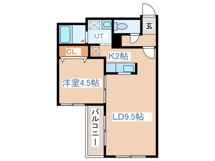 ブロサム桑園(1LDK/1階)の間取り写真