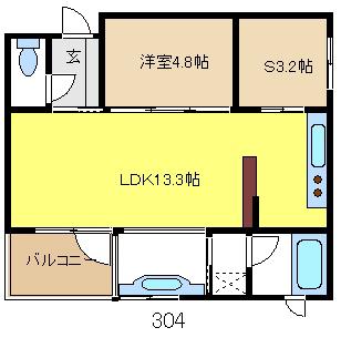 パークホームズ覚王山 イースト(1SLDK/3階)の間取り写真