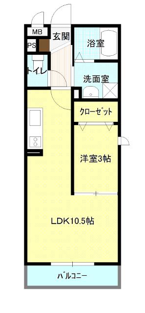 ROIDELOURSII(1LDK/3階)の間取り写真