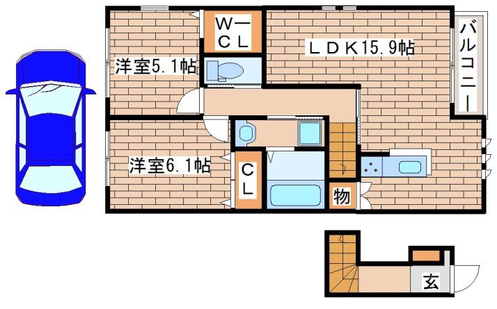 イル・ソーレ(2LDK/2階)の間取り写真