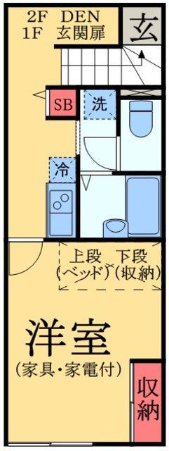 LPフルールII(1K/2階)の間取り写真