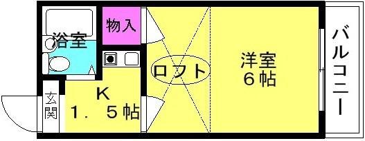 メゾンビーチ(1K/1階)の間取り写真