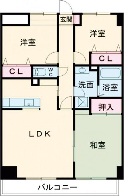 ロータスハウス(3LDK/7階)の間取り写真
