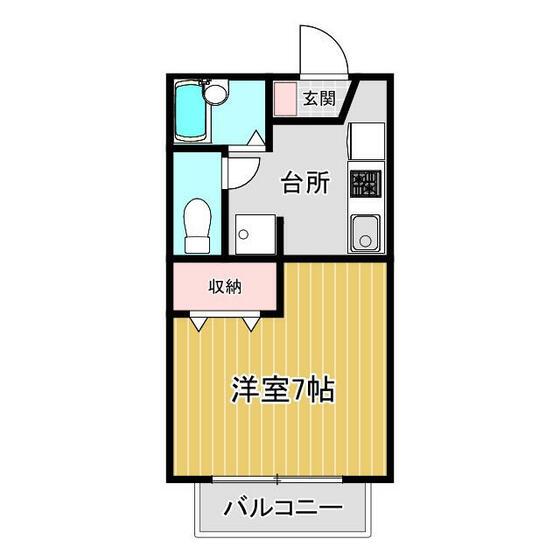 シャルム服部(1K/2階)の間取り写真