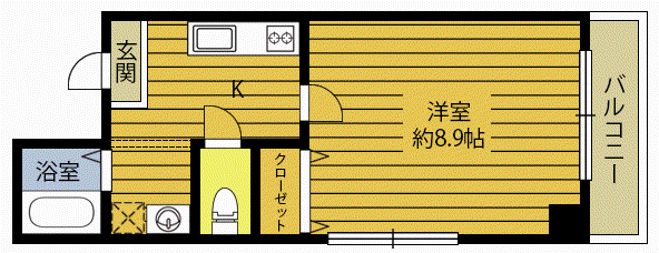 グランハイツ都(1K/5階)の間取り写真