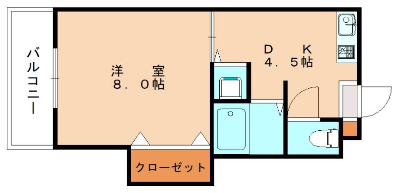 MYコーポII(1DK/1階)の間取り写真