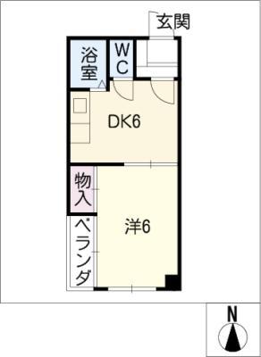 マウンティンやかた2(1K/3階)の間取り写真