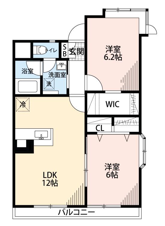 マンション稲葉(2LDK/2階)の間取り写真