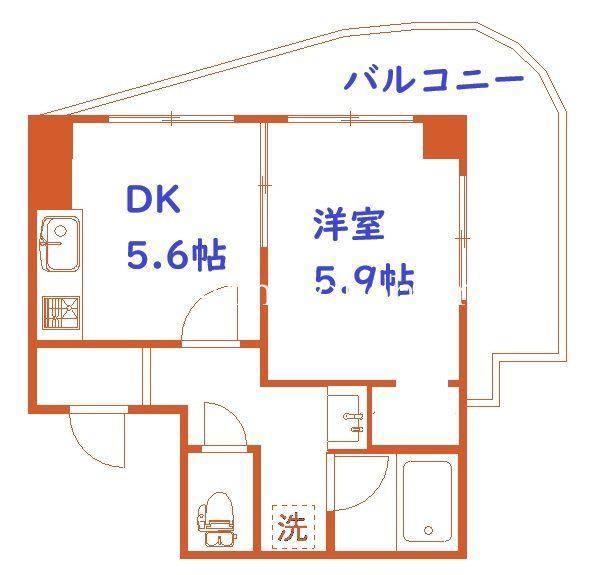 ヴィラデステKOSUGE(1DK/3階)の間取り写真