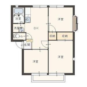 トミーハイツ茂呂山B(3DK/1階)の間取り写真