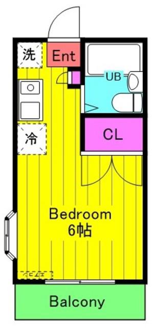 コーポふじね(1K/2階)の間取り写真