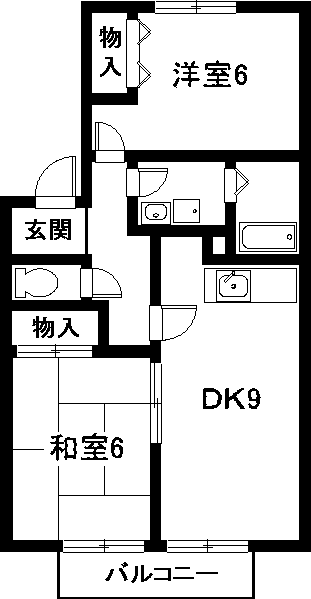 サンモール宝地(2DK/2階)の間取り写真
