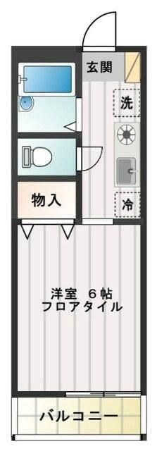 シテール(1K/1階)の間取り写真