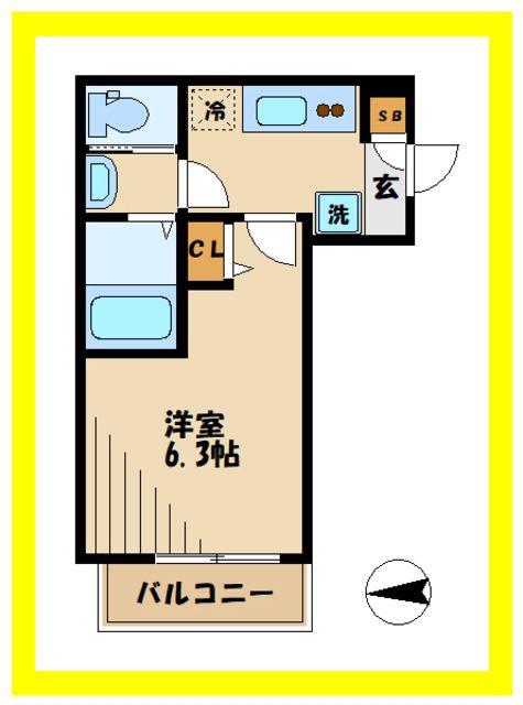 ドイール登戸(1K/1階)の間取り写真