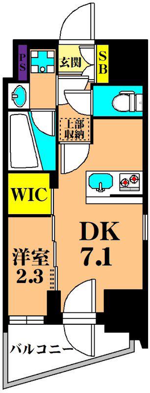 コンフォリア東大井II(1DK/9階)の間取り写真