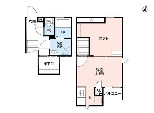 CB原市セレーナ(1K/1階)の間取り写真