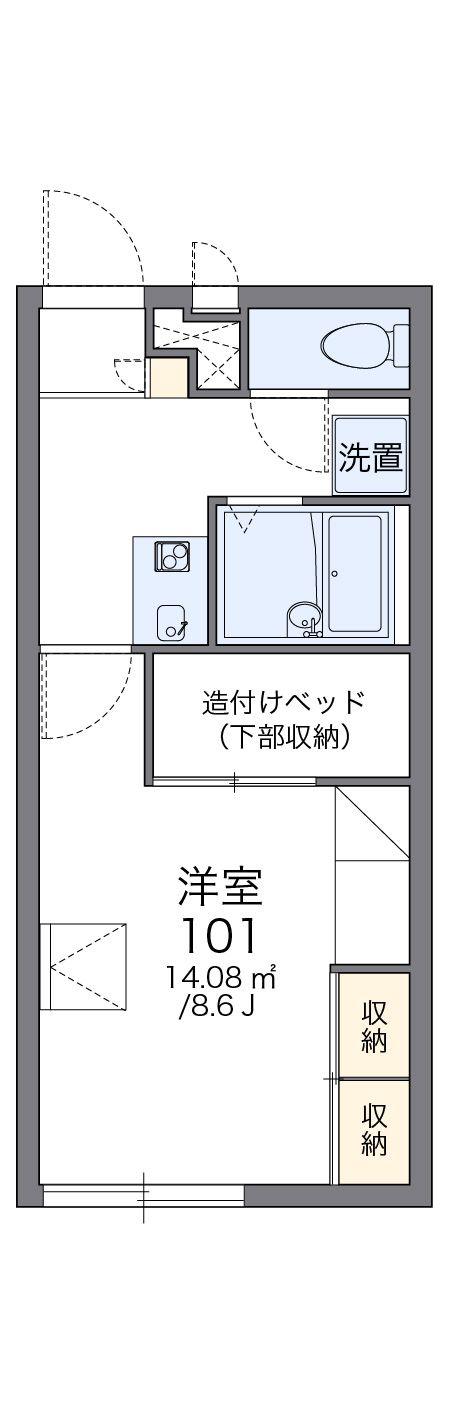 レオパレスアズール(1K/2階)の間取り写真