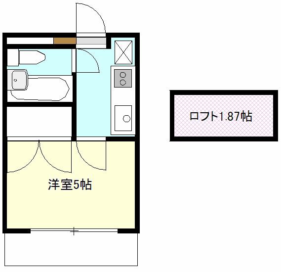 サンタリーベ(1K/2階)の間取り写真