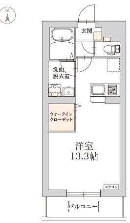 ヘリテージ宮町(ワンルーム/2階)の間取り写真