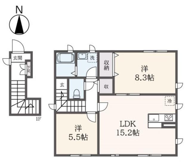 シャーメゾン下北沢(2LDK/2階)の間取り写真