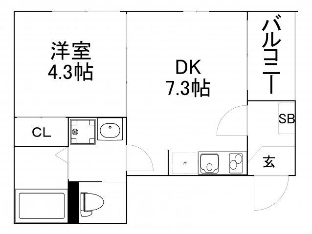 グランメゾン森ノ宮(1DK/3階)の間取り写真