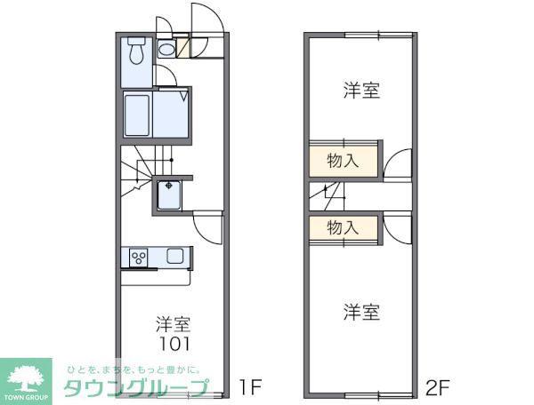 レオパレスシャルマン(2DK/1階)の間取り写真