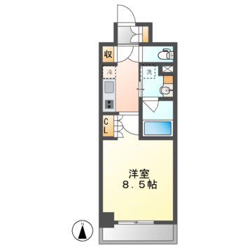 OKBアヴェニール菊井町(1K/11階)の間取り写真