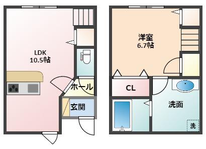 D-BOX和田(1LDK/1階)の間取り写真
