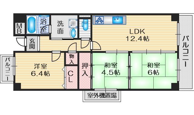 ビフォーレ千里(3LDK/7階)の間取り写真