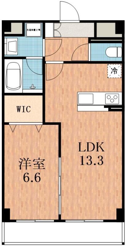 ドミールII オオハマ(1LDK/2階)の間取り写真