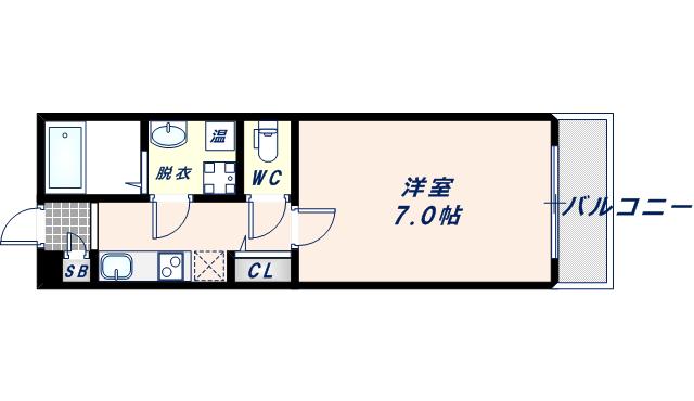 INOVE小若江(1K/2階)の間取り写真