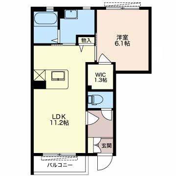 グランピュア(1LDK/1階)の間取り写真