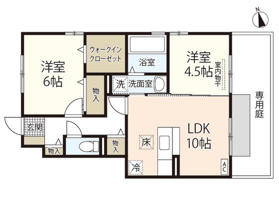 COZY COURT B(2LDK/1階)の間取り写真