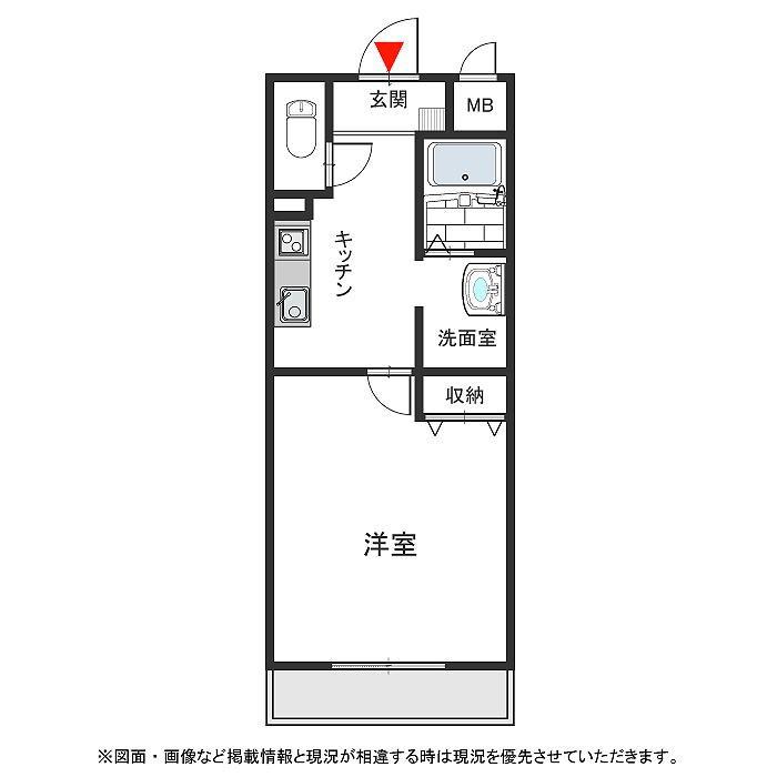 サンブルーム(1K/1階)の間取り写真