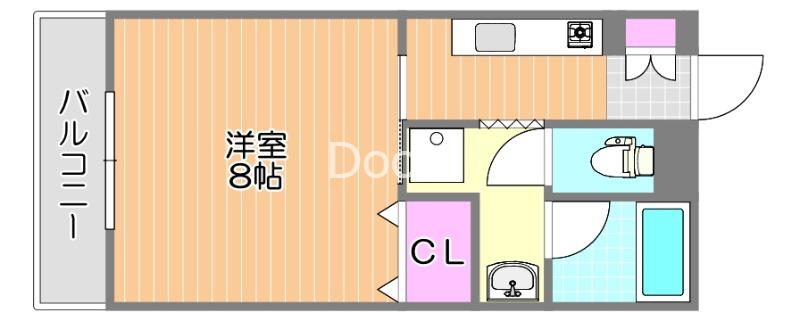 はなはうす門田二番館(1K/2階)の間取り写真