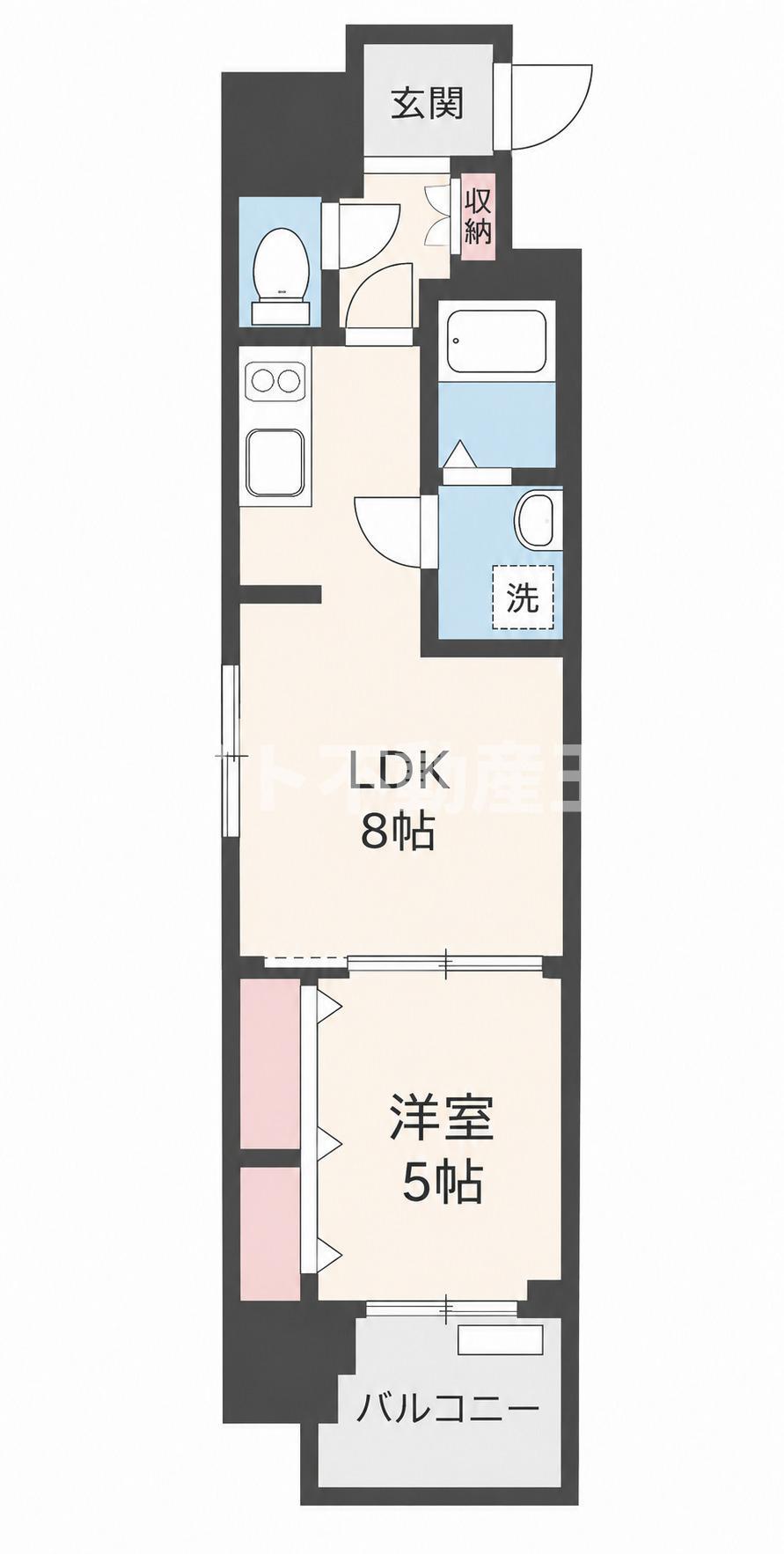 プレサンス心斎橋ニスト(1LDK/4階)の間取り写真