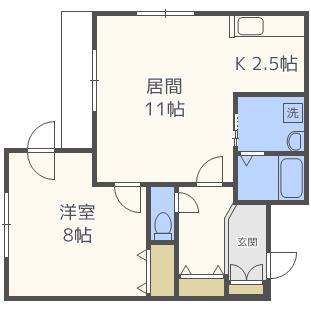 ラージヒル美園(1LDK/3階)の間取り写真