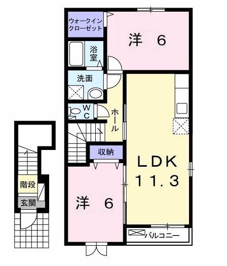 カーサ フェリス(2LDK/2階)の間取り写真