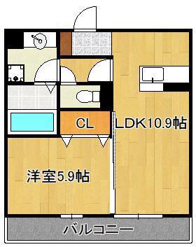 ザ・レジデンスBONJONO ウエスト(1LDK/2階)の間取り写真
