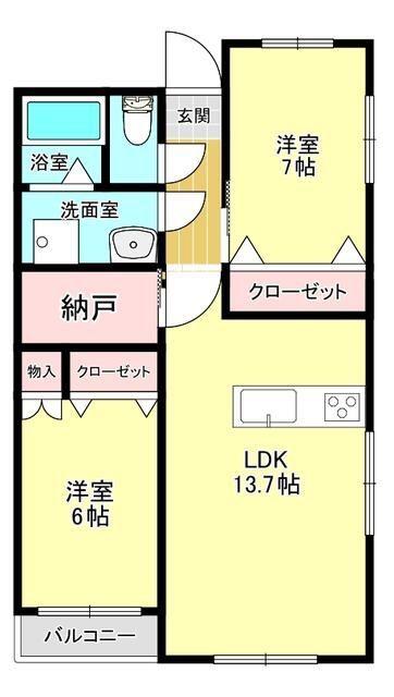 エフォール(2SLDK/1階)の間取り写真